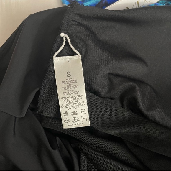 Blue and black halter neck cutout one piece swimsuit - Picture 12 of 12